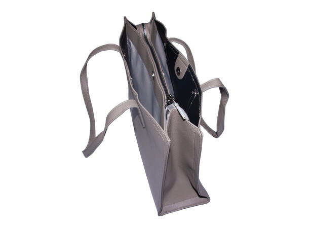 Veske stor klassisk 37x30x12cm taupe 