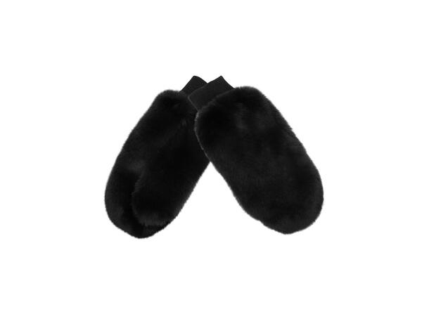 Vott fake fur sort Høst26 