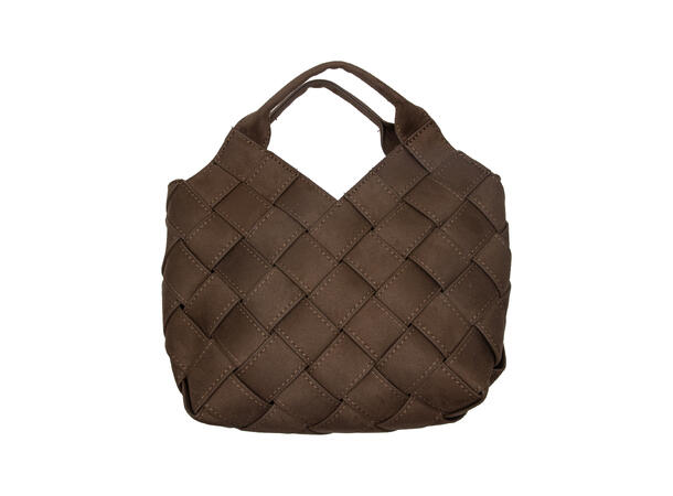 Håndveske "flettet" velvet brun 