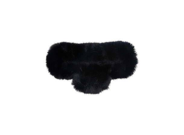 Hårklype "fake fur" 7x13cm sort 