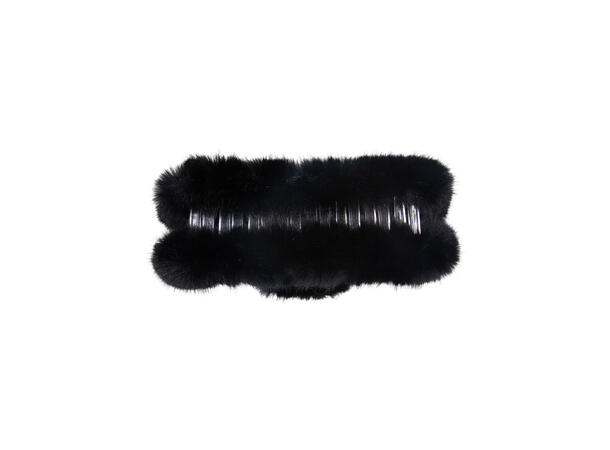 Hårklype "fake fur" 7x13cm sort 