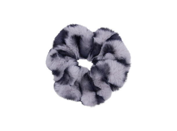 Hårstrikk tykk "fake fur m/dyreprint" grå 