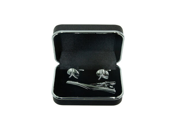 Mansjettknapper & slipsnål, sett i eske 