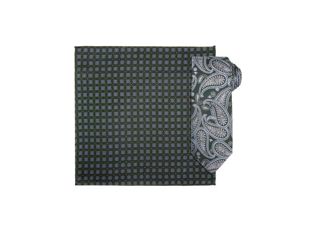Santi 8cm silkeslips+lommetørkle paisley sett hengende grønn 