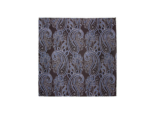 Santi 8cm silkeslips+lommetørkle prikket sett hengende brun 