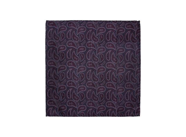 Santi silkeslips+lommetørkle mønstert sett hengende bordeaux 