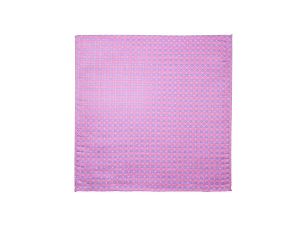 Santi silkeslips+lommetørkle mønstret sett hengende rosa 