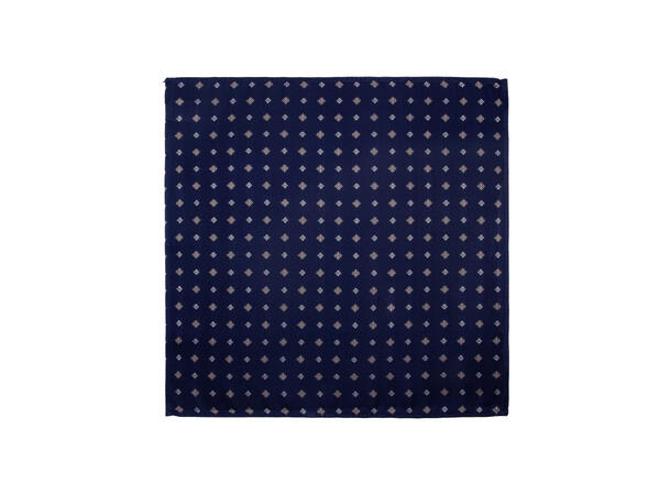 Santi silkeslips+lommetørkle mønstret sett hengende navy 