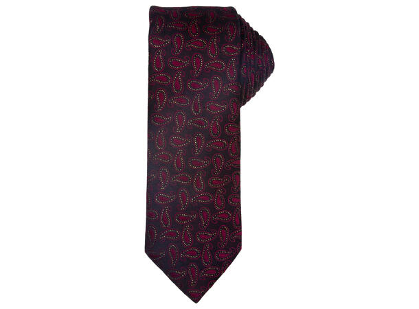 Santi slips 7,5cm paisley vinød m/gull lurex 