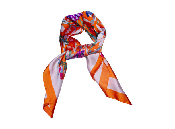 Skjerf "bunad-look" 70x70 oransje 