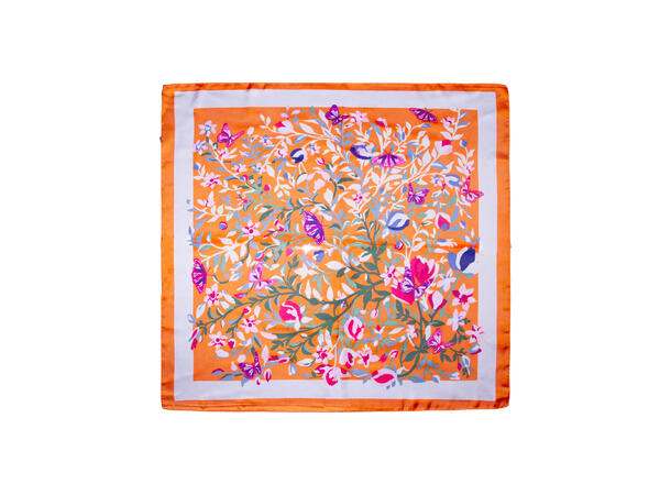 Skjerf "bunad-look" 70x70 oransje 