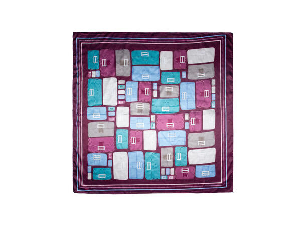 Skjerf "vesker" 70x70 vinrød 
