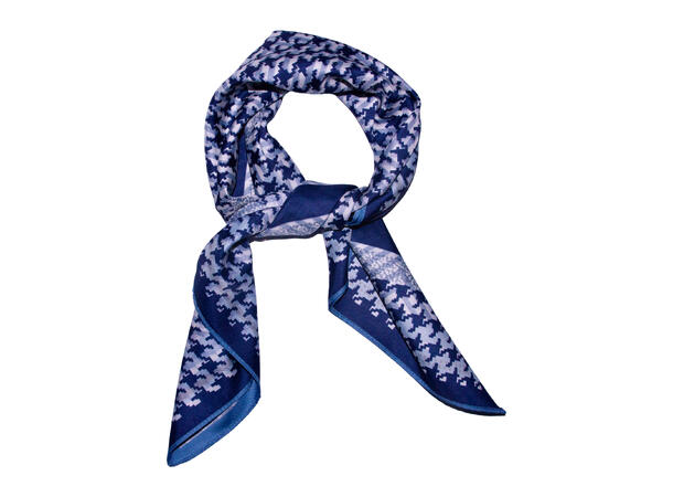 Skjerf dobbeltside mønstert 70x70 navy 