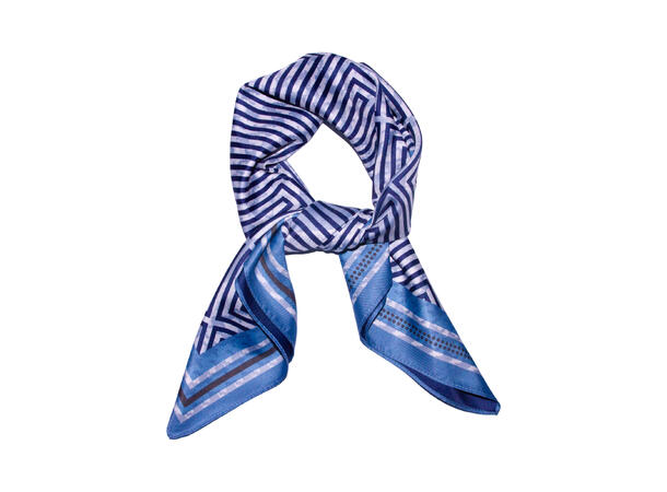Skjerf dobbeltside mønstert 70x70 navy* 