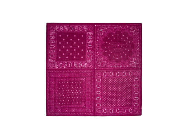Skjerf flermønstret Ull 70x70 bordeaux 
