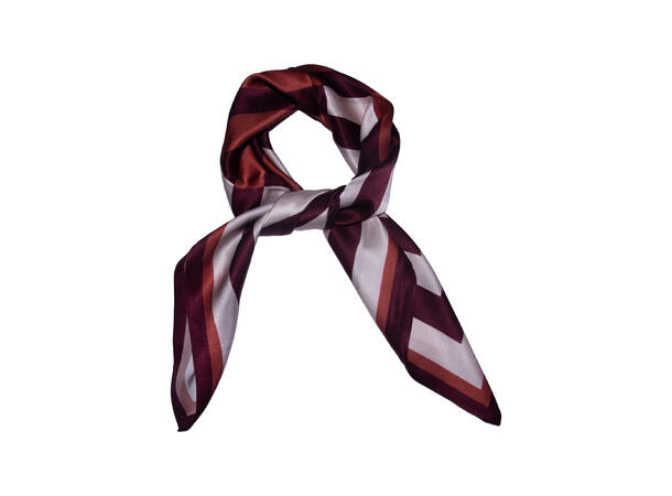 Skjerf geometrisk SILKE 65x65cm vinrød 