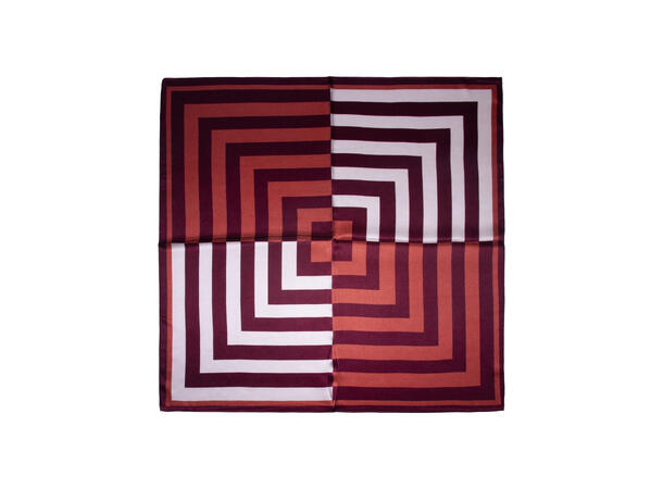 Skjerf geometrisk SILKE 65x65cm vinrød 
