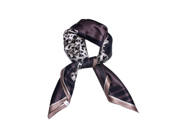 Skjerf m/dyreprint 70x70cm cognac 