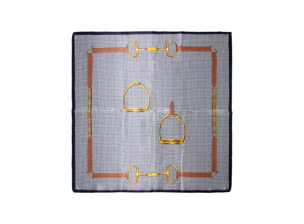 Skjerf m/hestemotiv 70x70cm sort 
