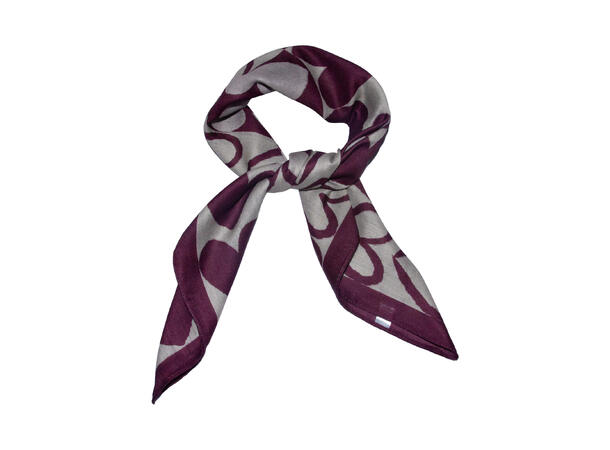Skjerf m/hjerter 70x70 bordeaux 