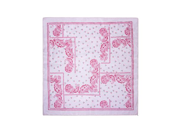 Skjerf m/kirsebær 58x58cm hvit/rosa 