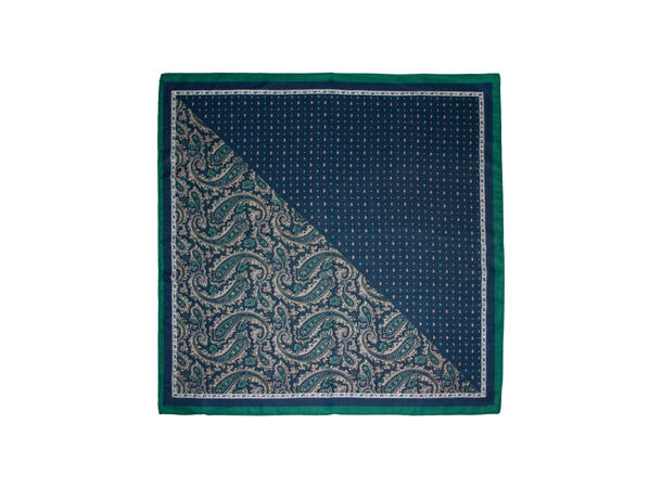 Skjerf m/mønster 68x68cm blågrønn 