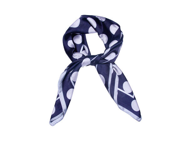 Skjerf m/prikker+ensf.side 70x70 navy 