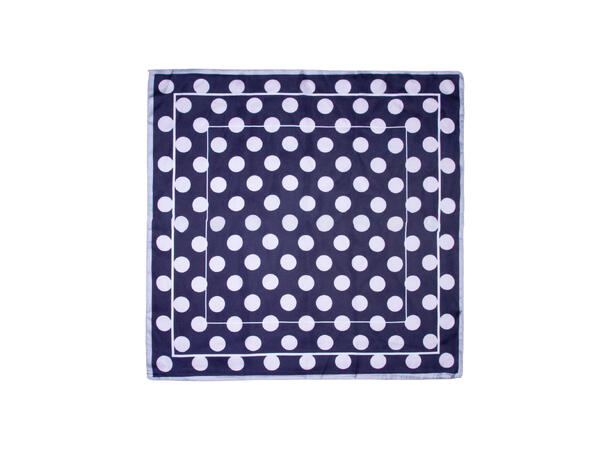 Skjerf m/prikker+ensf.side 70x70 navy 