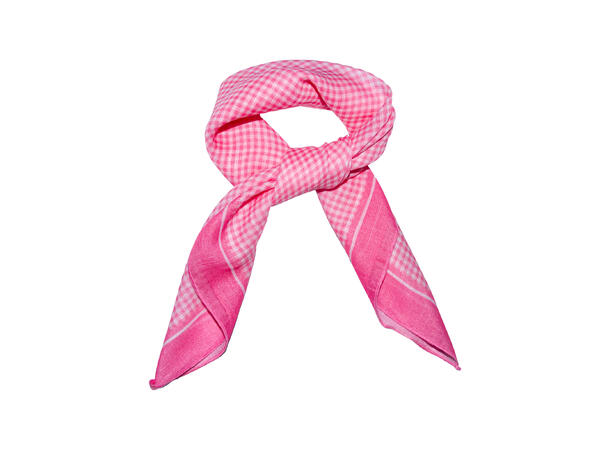 Skjerf m/ruter 58x58cm rosa 