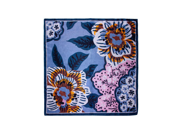 Skjerf m/striper 70x70cm blå 