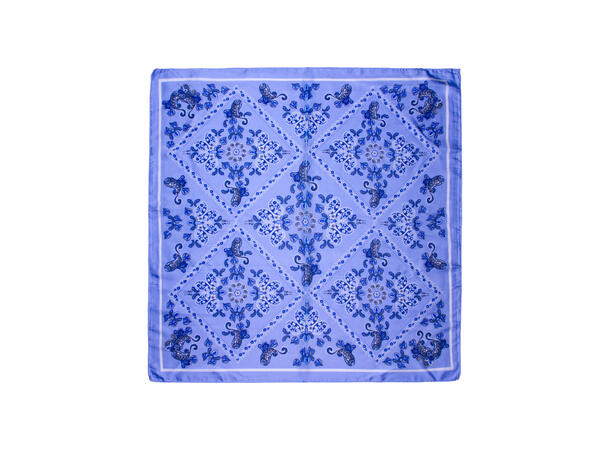 Skjerf multi paisley 70x70cm blå 
