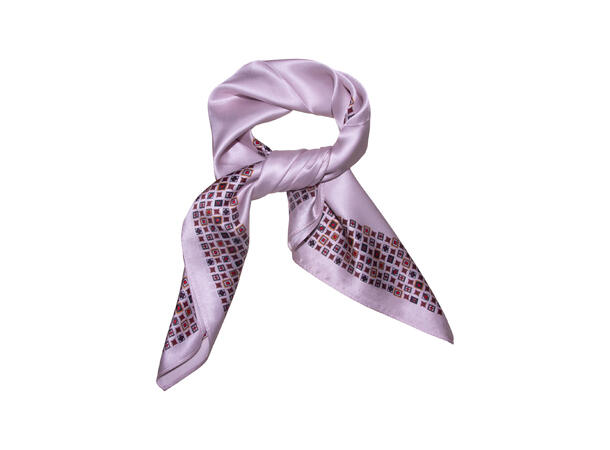 Skjerf mønstert SILKE 70x70 rosa 