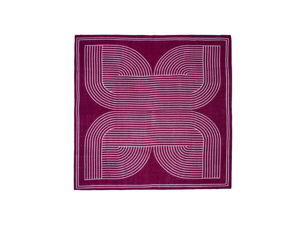 Skjerf mønstret Ull 70x70 bordeaux 