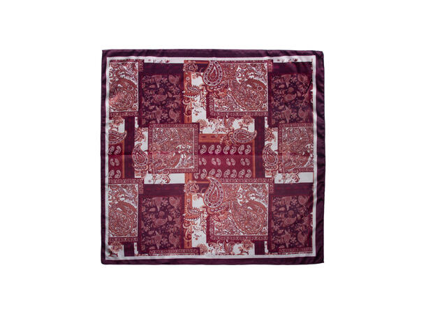 Skjerf paisley 70x70 vinrød NEW 