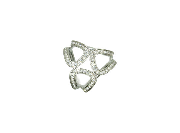 Skjerf ring "3 huller m/strass" sølv* 
