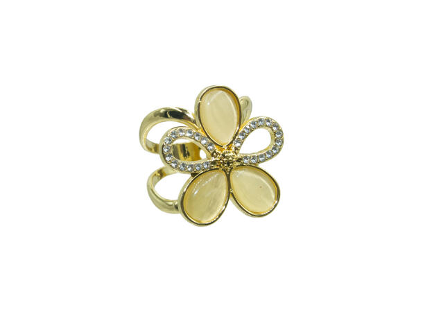 Skjerf ring "blomst" gull 