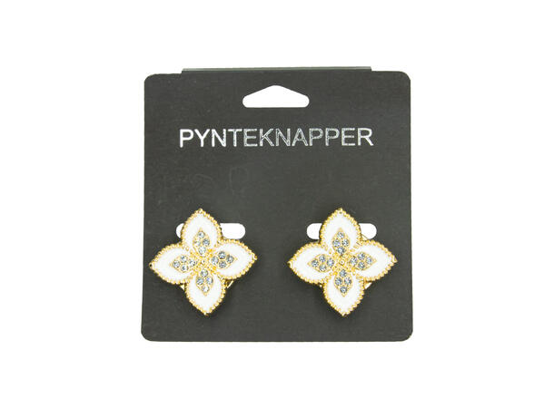 Skjorteknapp stjerne hvit 