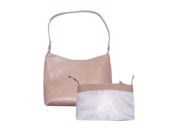 Veske klassisk 27x20x10cm taupe 