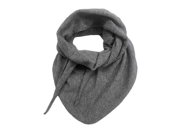 Dame Sjal ensfarget triangle lys grå Høst26 