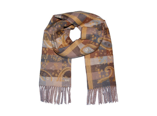 Dame skjerf m/paisley 65x185 gul Høst26 