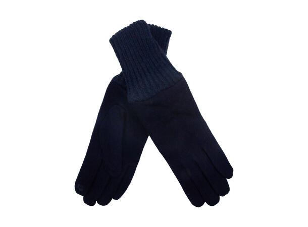 Dame vante ull m/ribb strl 7,5 navy Høst26 