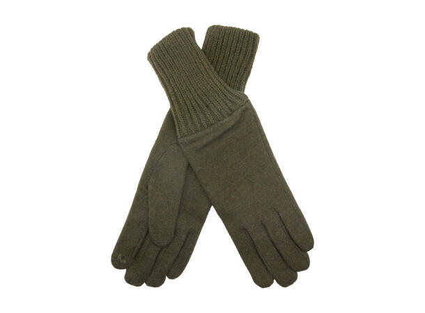 Dame vante ull m/ribb strl 8,5 grønn Høst26 