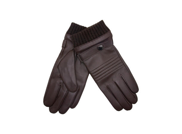 Herre hanske m/ull brun Høst26 