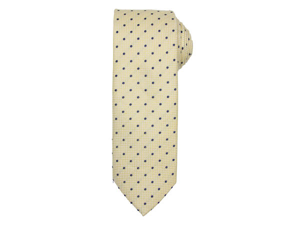 Santi silkeslips+lommetørkle "linenlook* sett hengende lys gul 
