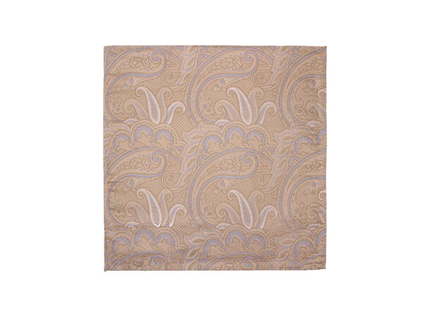 Santi silkeslips+lommetørkle mønstret* sett hengende beige 