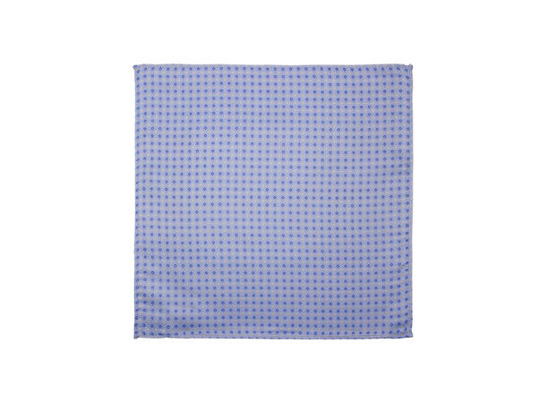 Santi silkeslips+lommetørkle mønstret sett hengende lys blå 