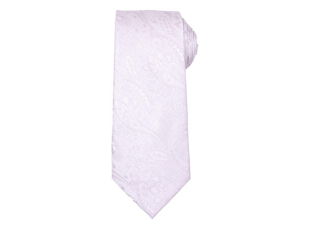 Santi silkeslips+lommetørkle paisley sett hengende sølv 