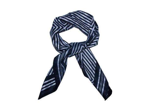 Skjerf dobbeltside mønstert 70x70 sort 