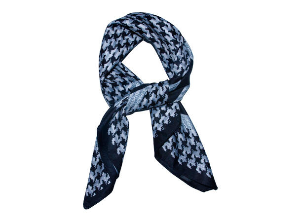 Skjerf dobbeltside mønstert 70x70 sort 