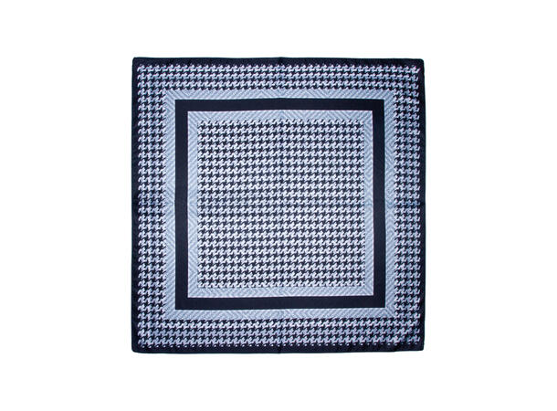 Skjerf dobbeltside mønstert 70x70 sort 